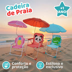 Cadeira Infantil Dobrável com Guarda-Sol