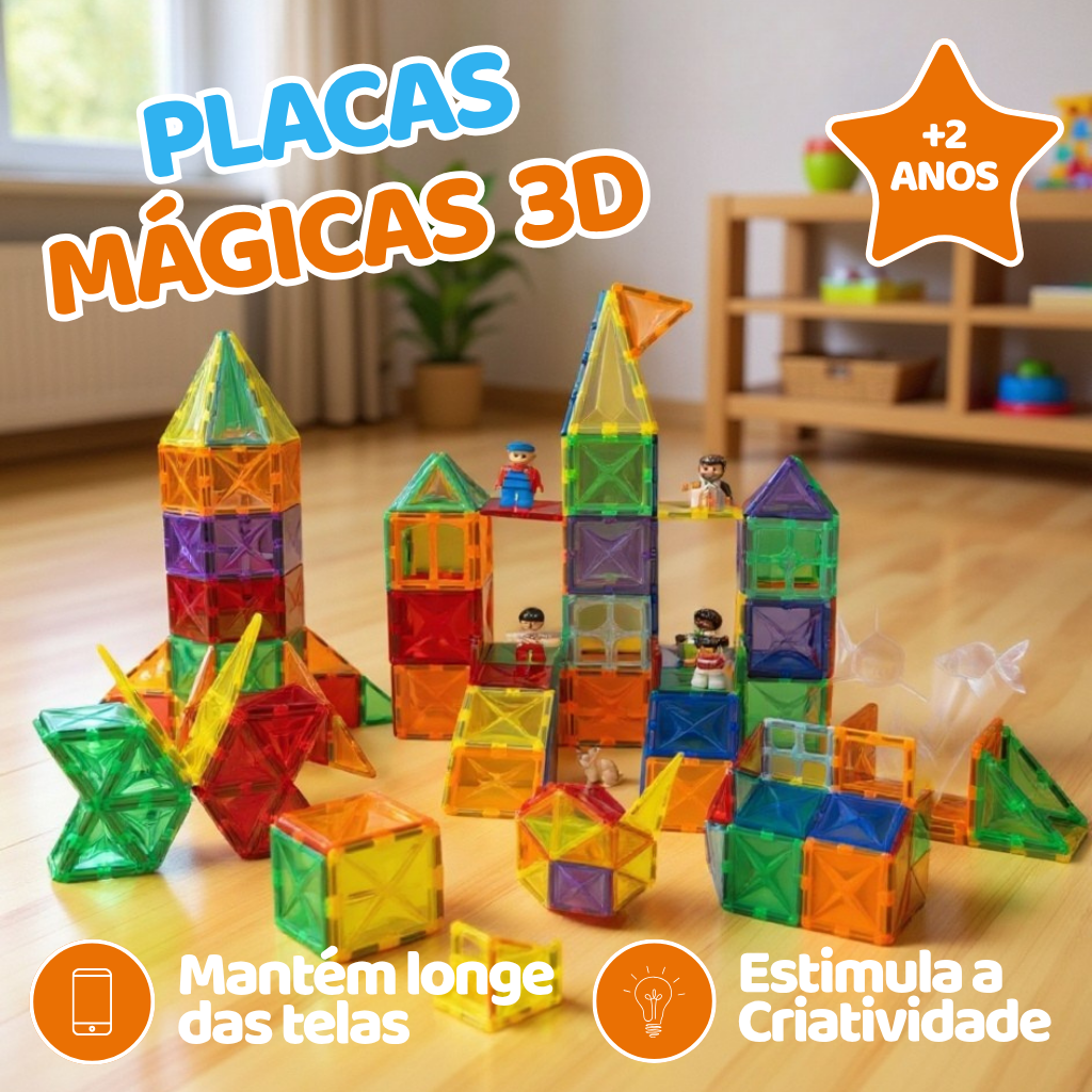 Placas Mágicas 3D - Construção Magnética