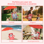 Cadeira Infantil Dobrável com Guarda-Sol