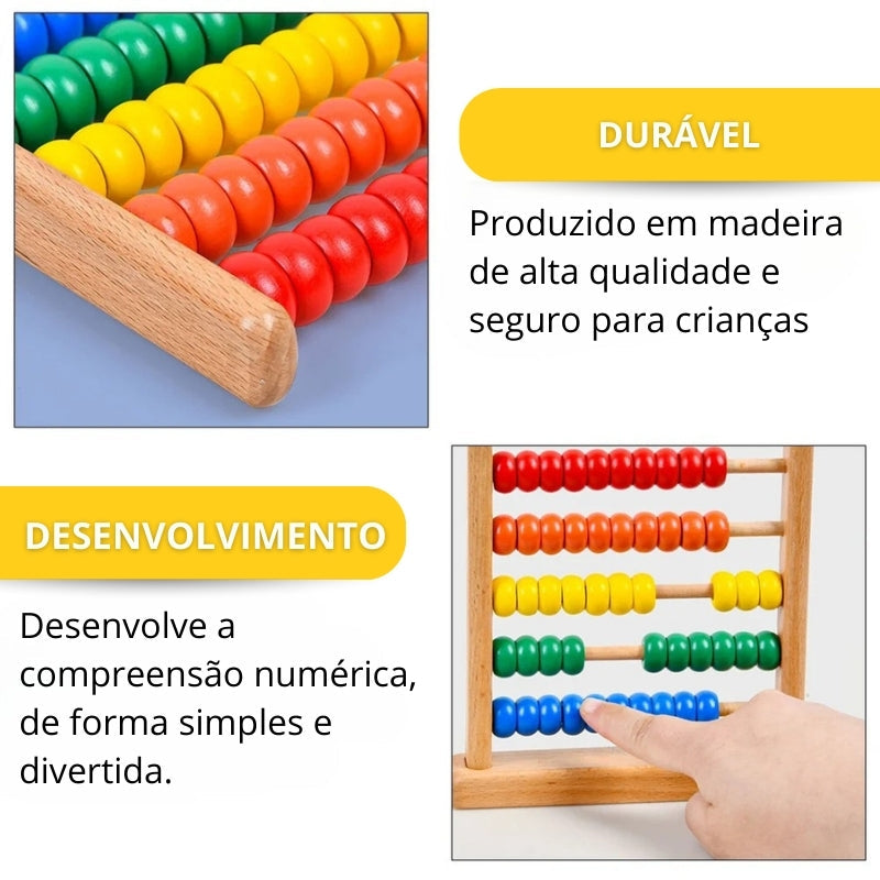 Ábaco de Madeira | Estímulo Montessori para Crianças