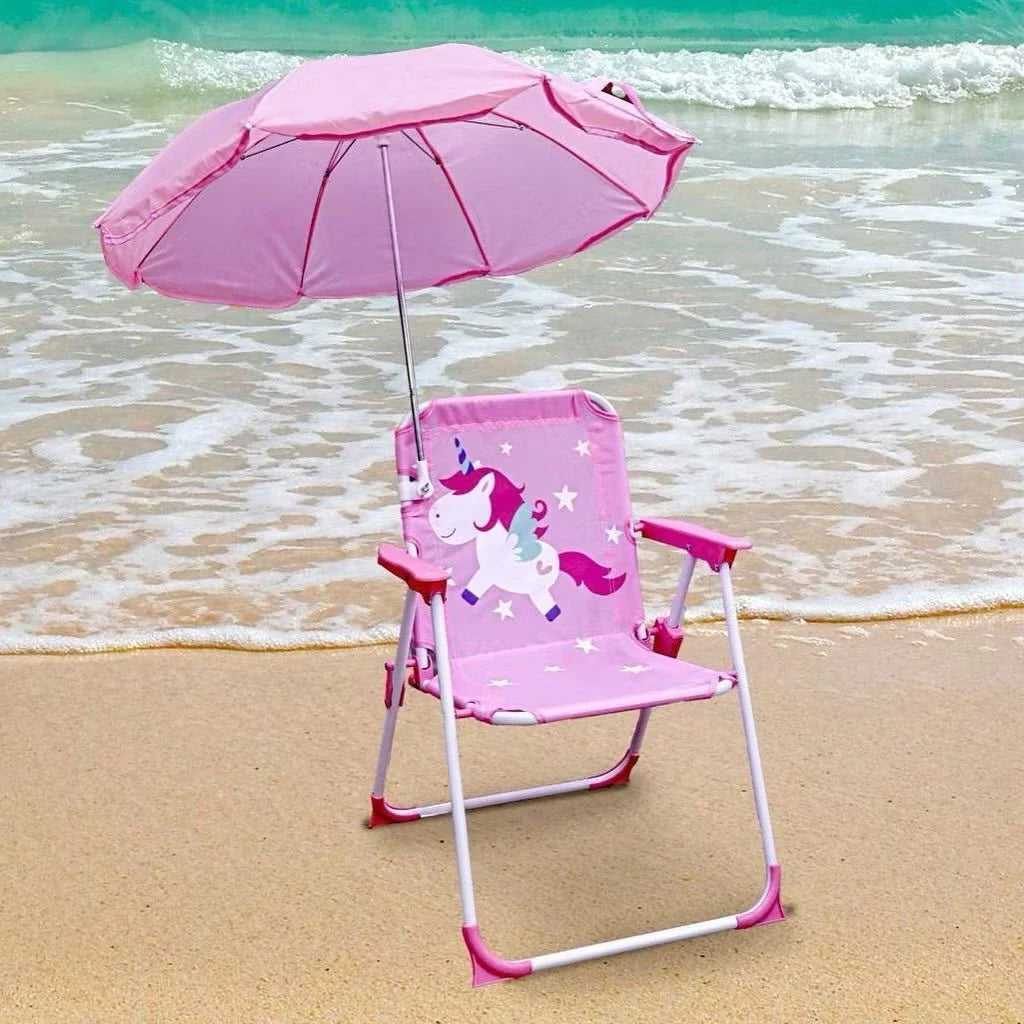 Cadeira Infantil Dobrável com Guarda-Sol